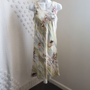 Vintage 90's 100% Silk Hawaiian Print Sun Dress